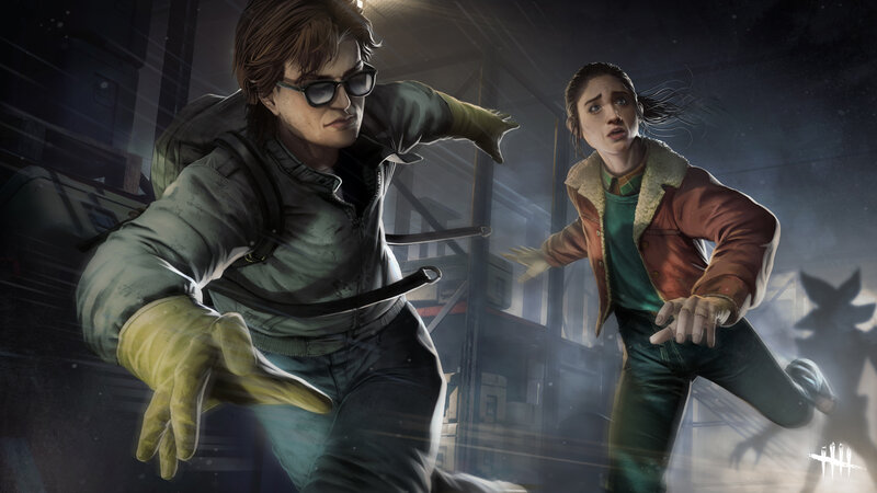 Two People Running — Gray
