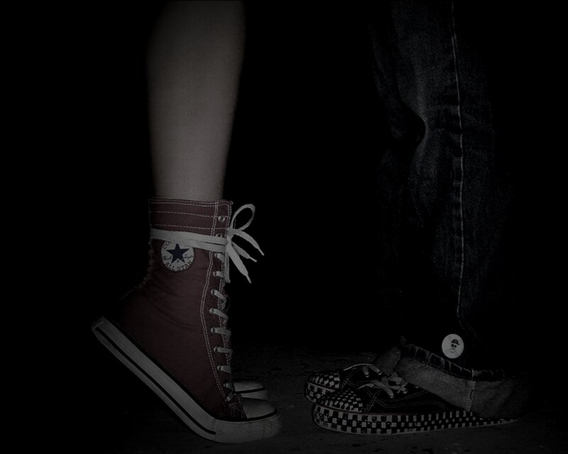 Two People's Feet — Black, Dark
