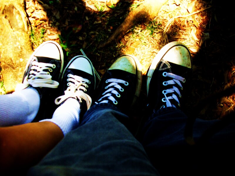 Two People's Feet — Black