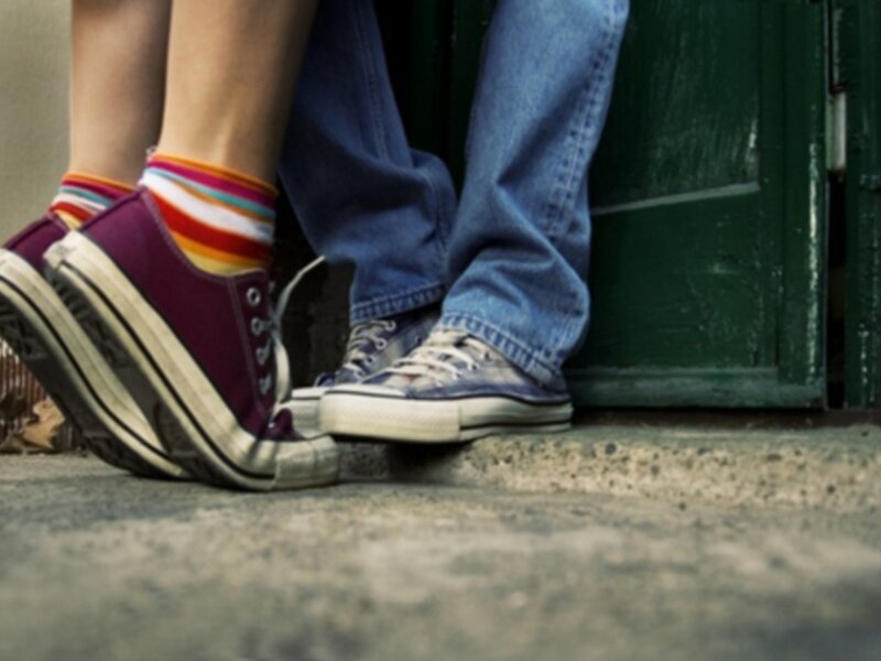 Two People's Feet — Blue, Casual