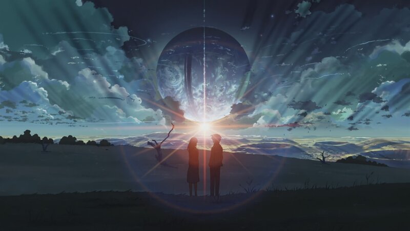 Two People Silhouetted — Blue, Dramatic
