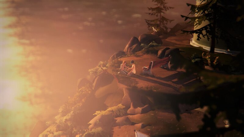 Two People Sitting on a Cliff