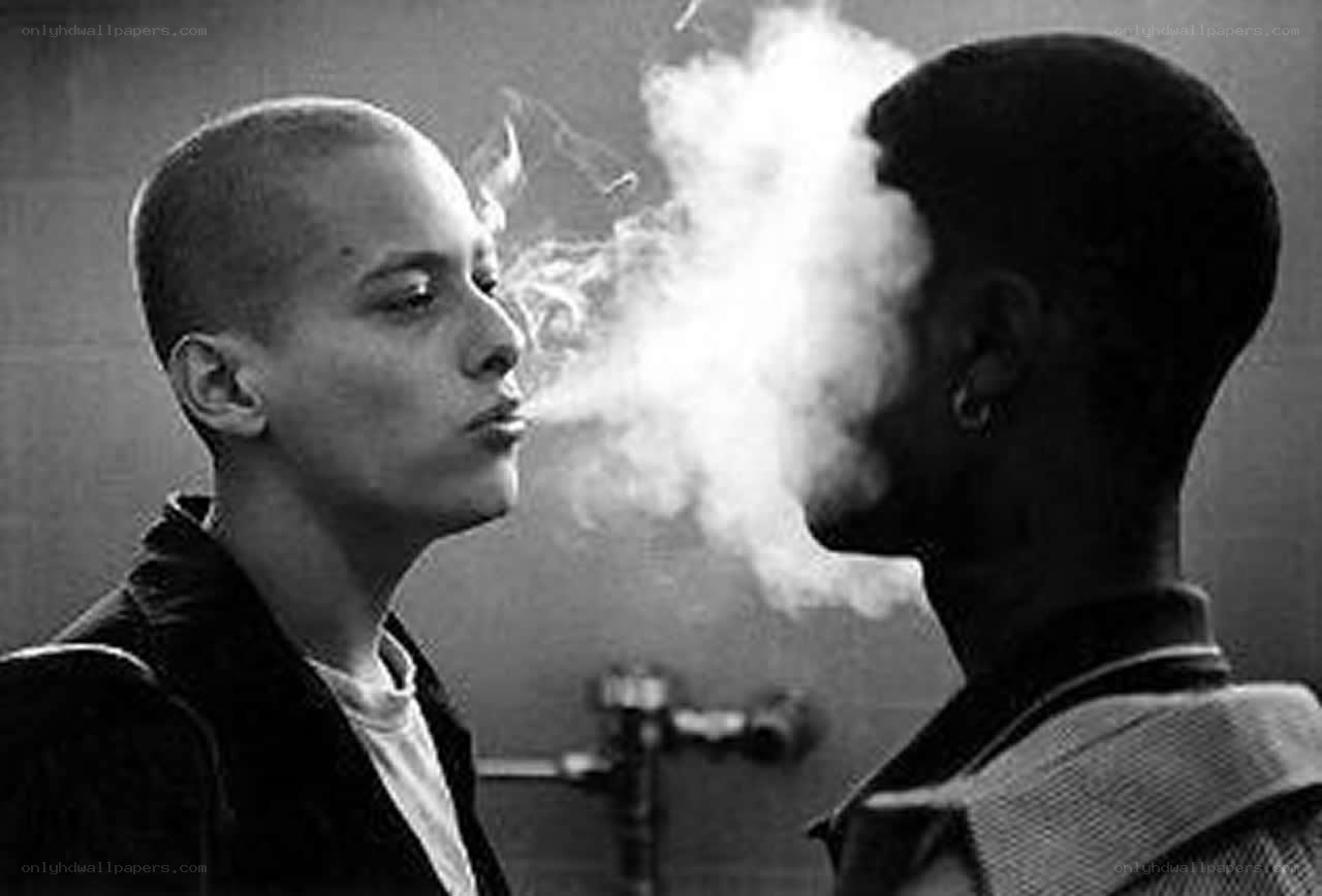 two people smoking together