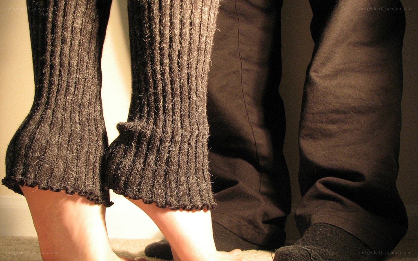 two people standing close