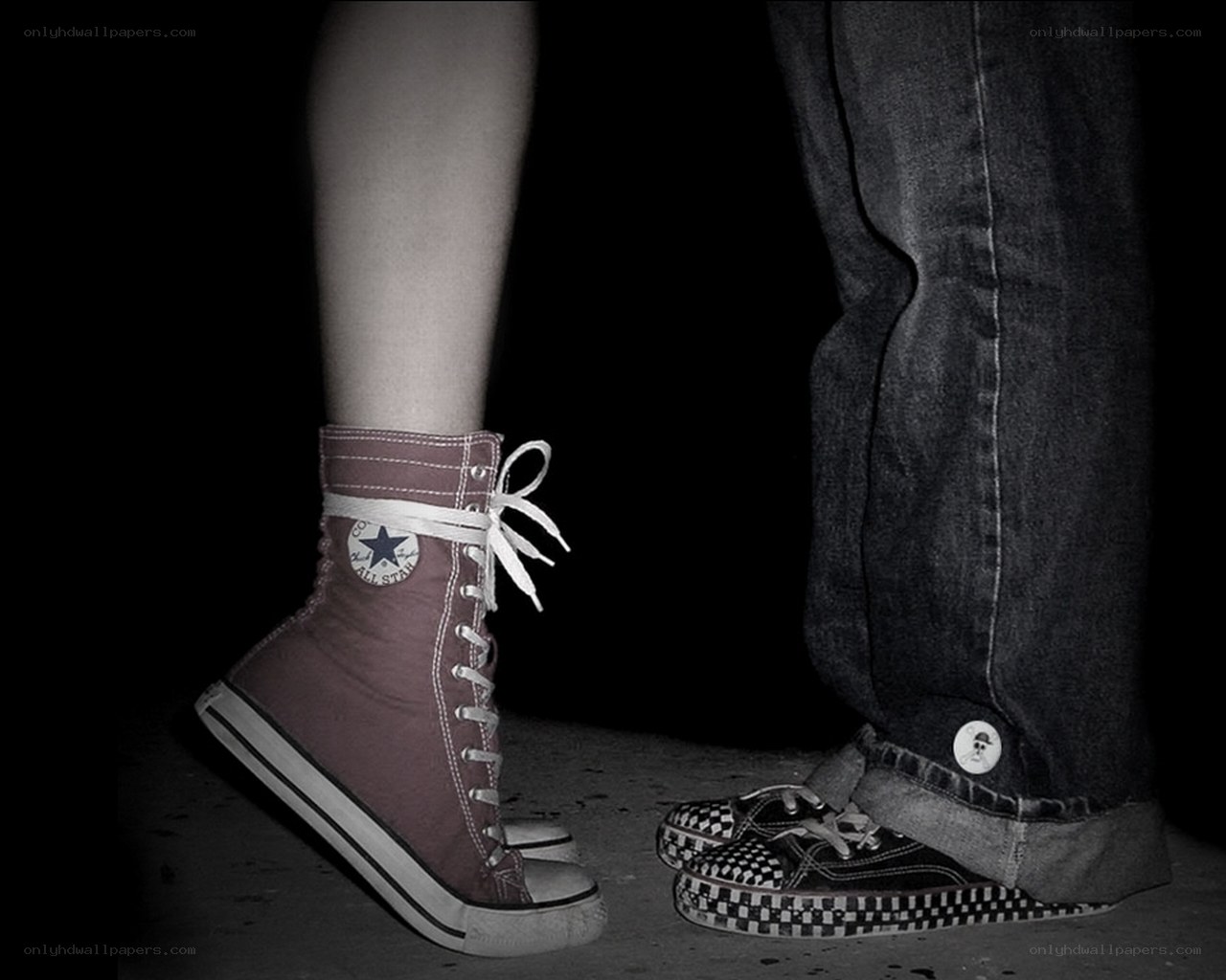 two people standing close