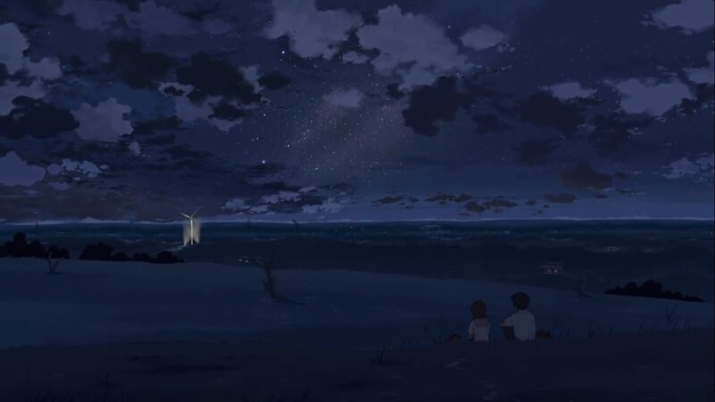 Two people under a starry sky