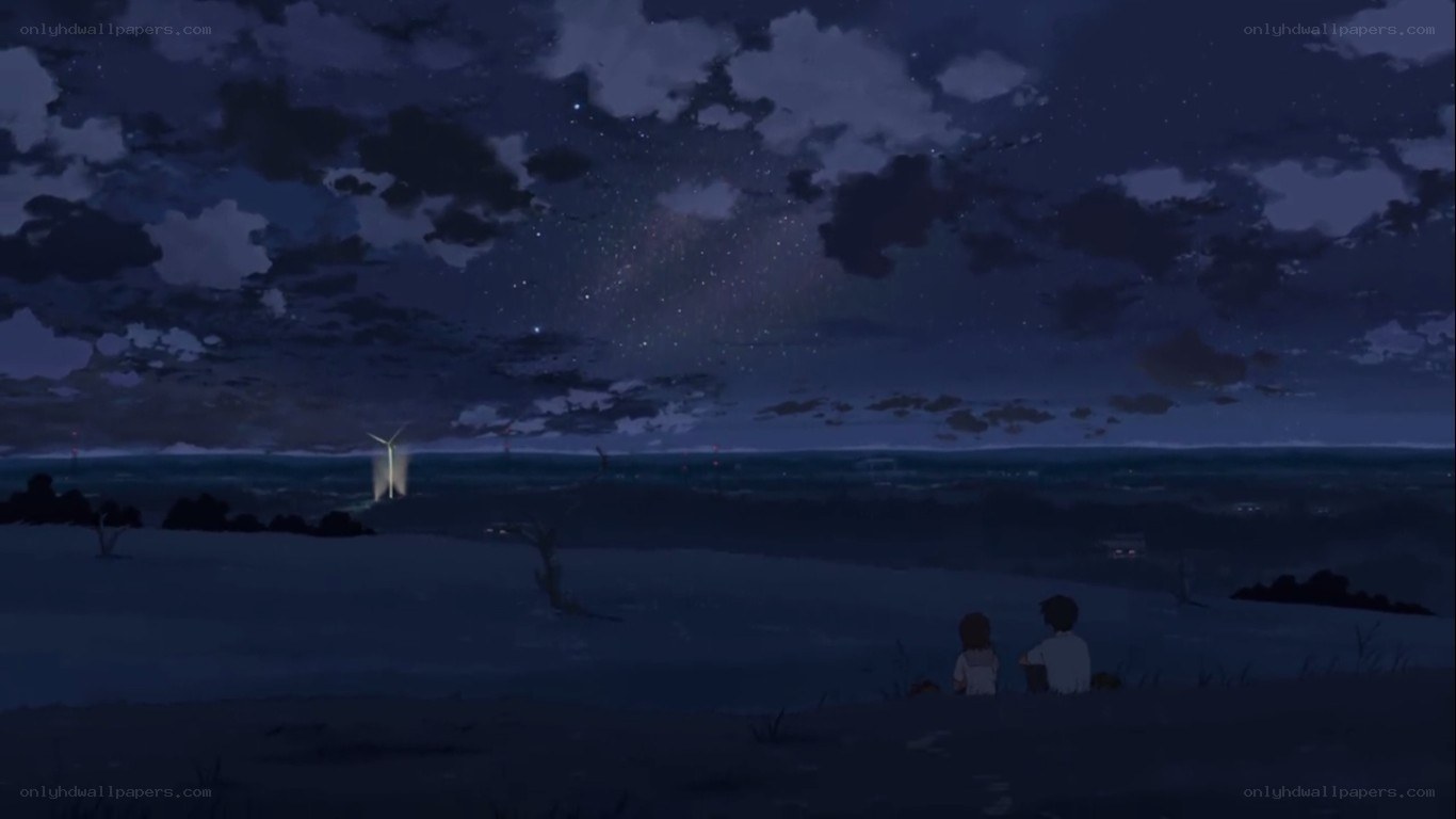 Two people under a starry sky