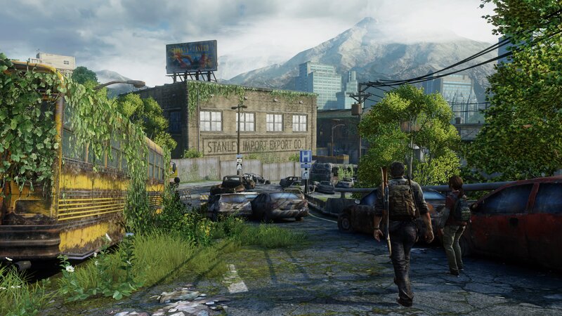 Two People Walking — Green, Post-apocalyptic, Afternoon