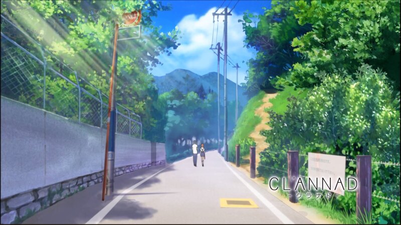 Two People Walking on Road — Green, Serene