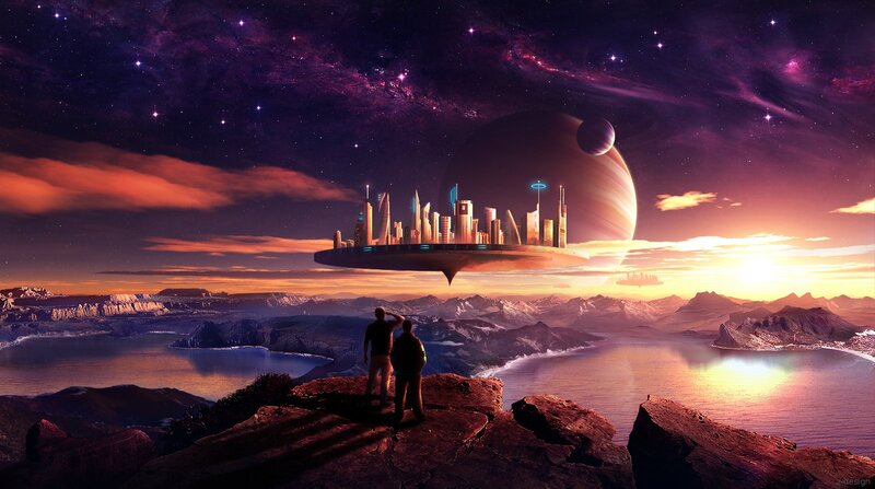 Two People Watching City