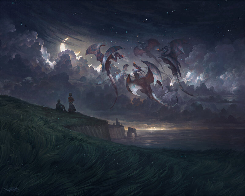 Two People Watching Dragons