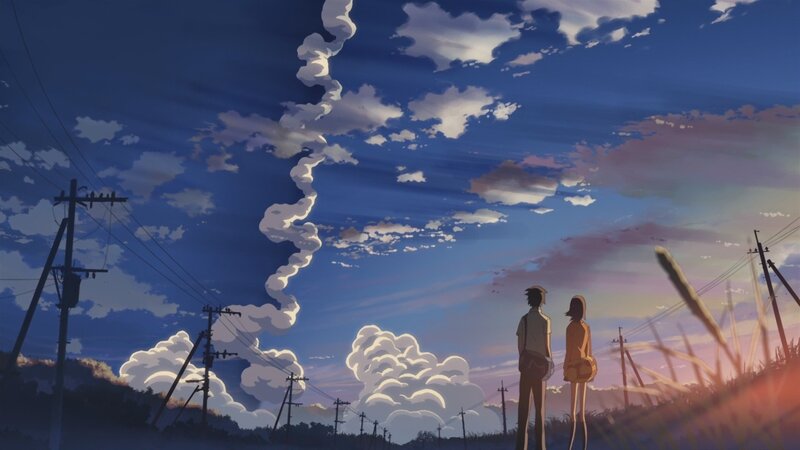 Two People Watching Sky — Blue, Serene, Sunset