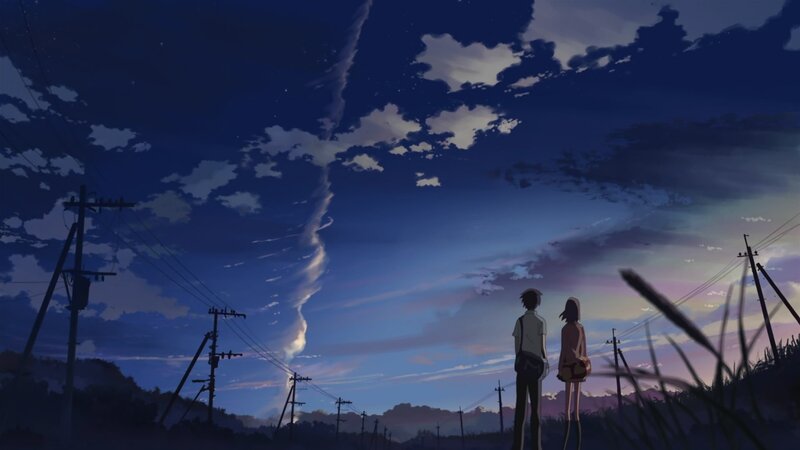 Two People Watching Sky — Blue, Serene