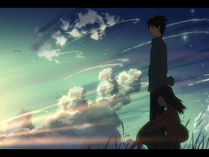 Two People Watching Sky — Blue