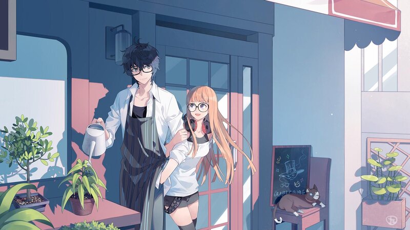 Two People with a Cat