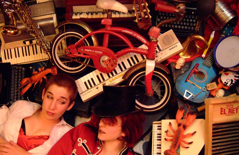 Two people with musical instruments