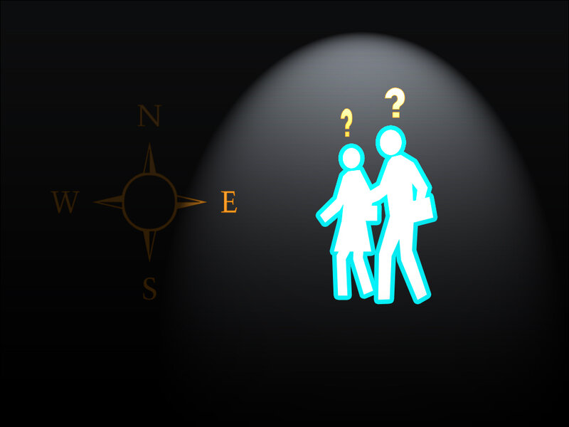 two people with question marks