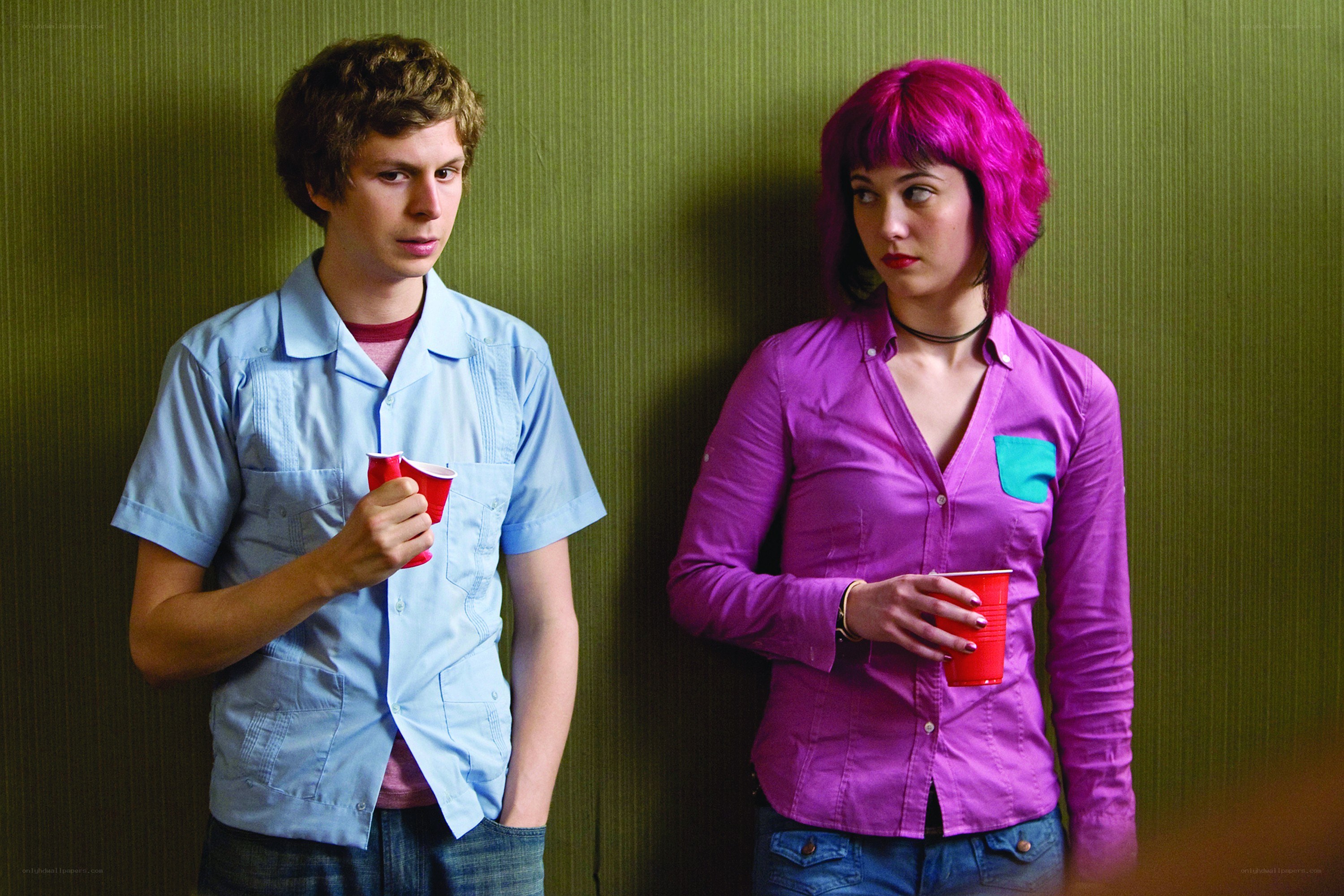 Two people with red cups