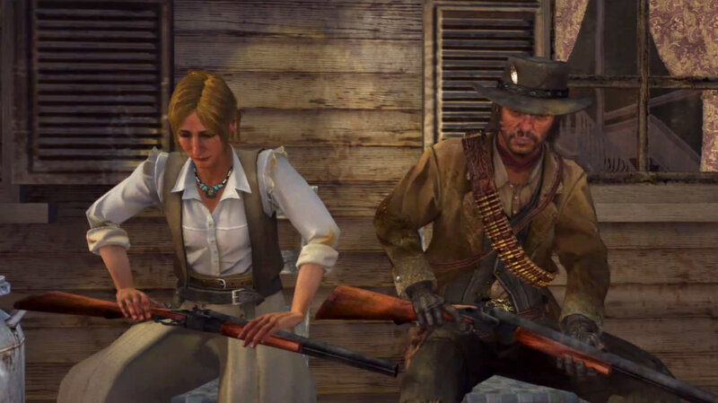 Two People with Rifles
