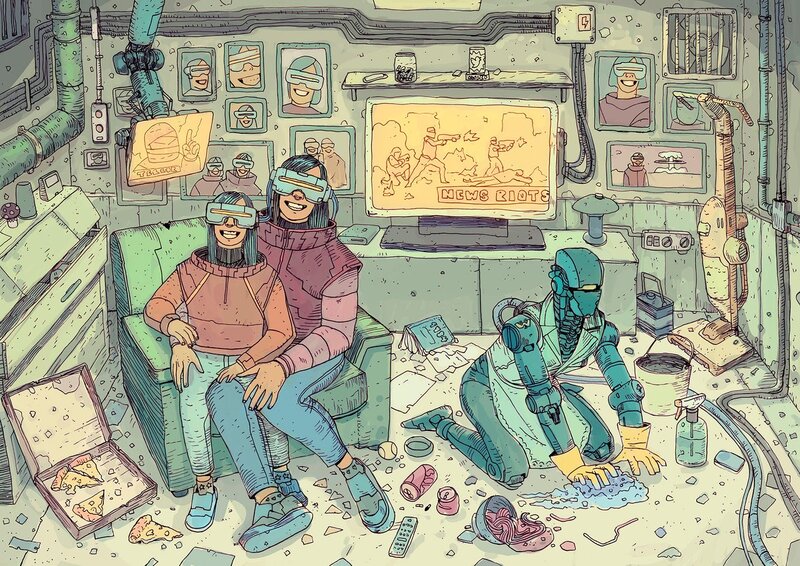 Two People with VR Headsets