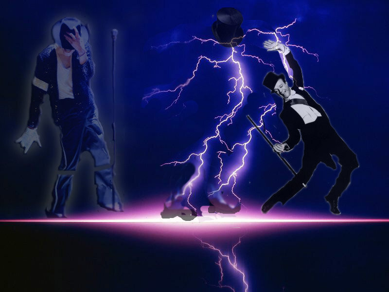 Two Performers on Stage — Blue