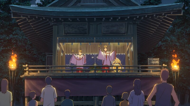 Two Performers on Stage — Purple