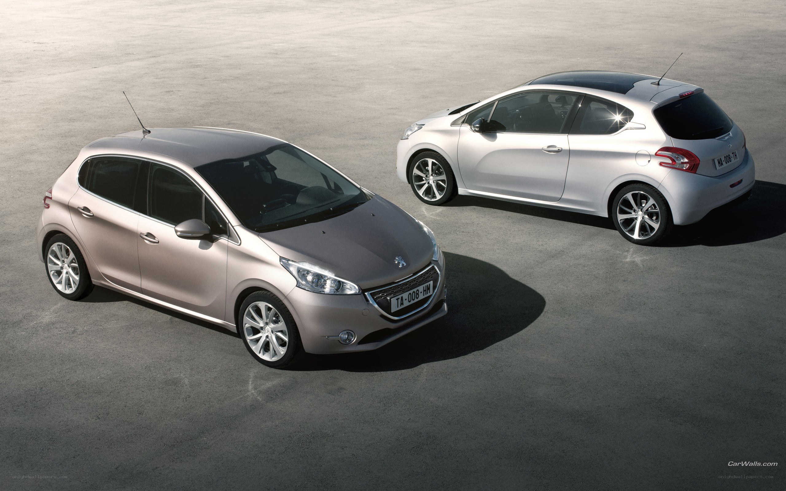 Two Peugeot 208 cars