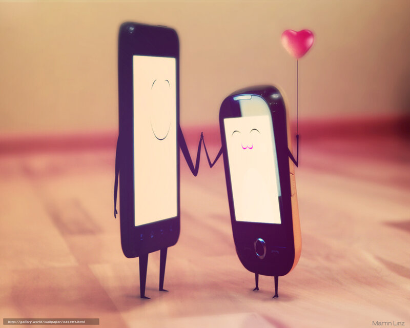 Two Phones Holding Hands — Pink