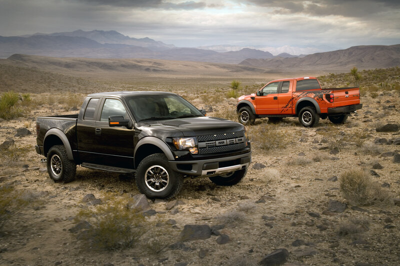 Two Pickup Trucks — Black