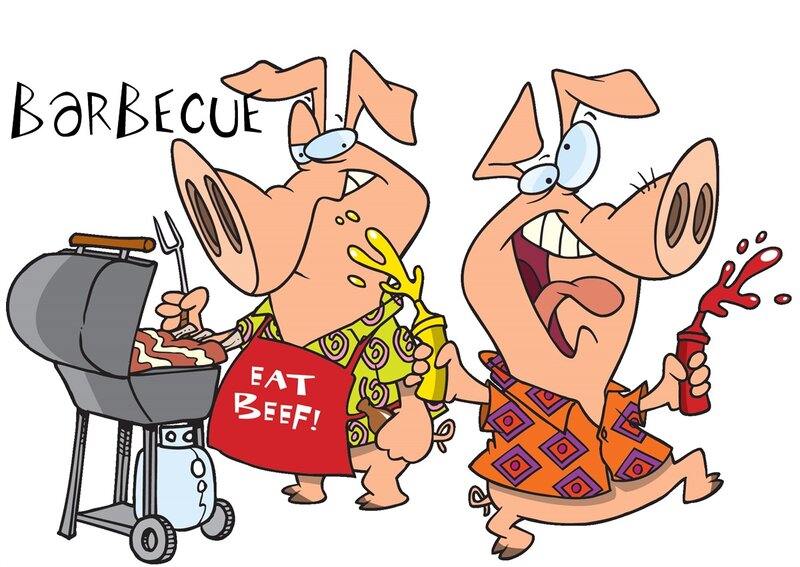 Two Pigs at Barbecue