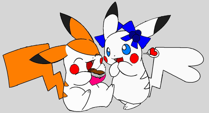 Two Pikachu Characters — White