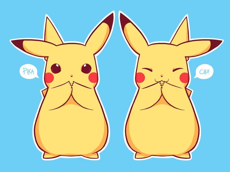 Two Pikachu Characters — Yellow, Playful, Digital Art