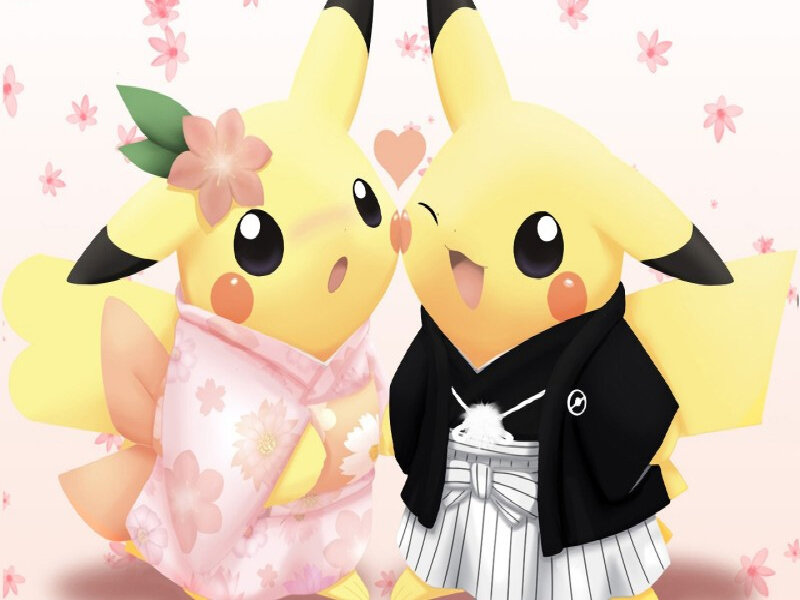 Two Pikachu Characters — Yellow