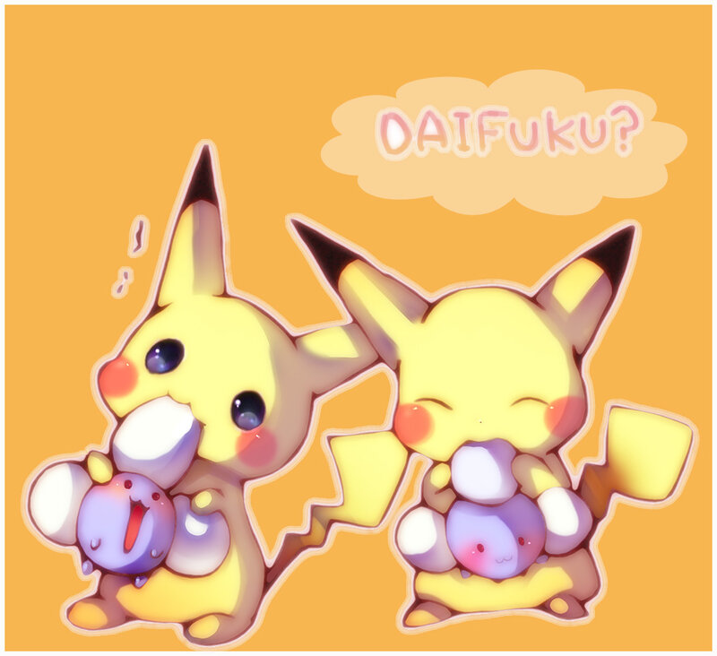 Two Pikachu Holding Pichu