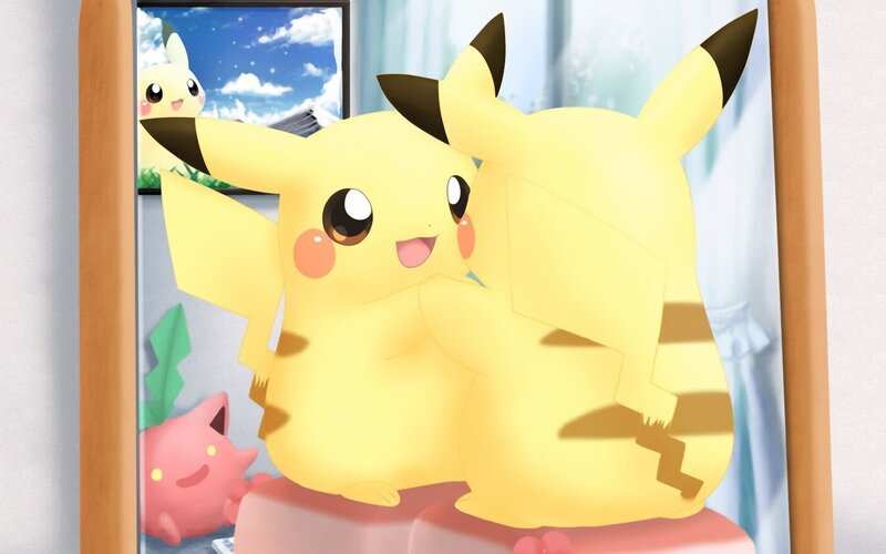 Two Pikachu in a room