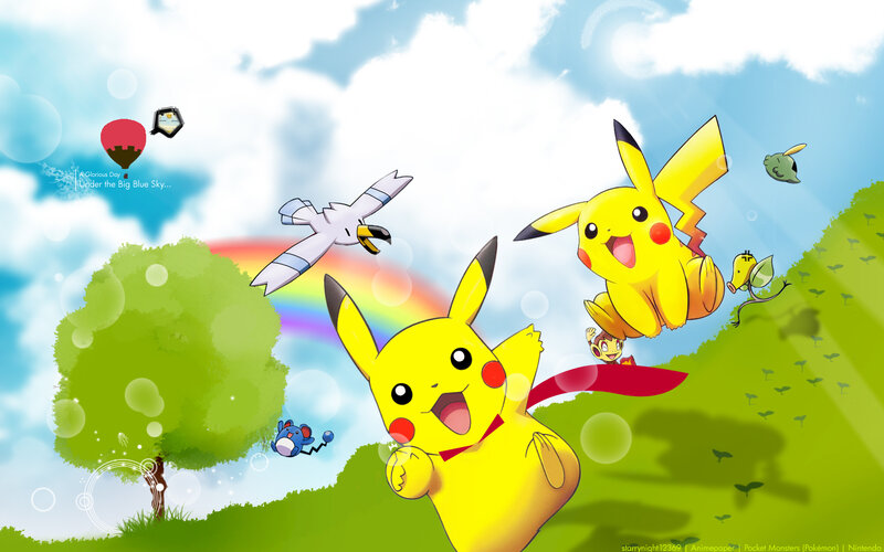 Two Pikachu on a Hill