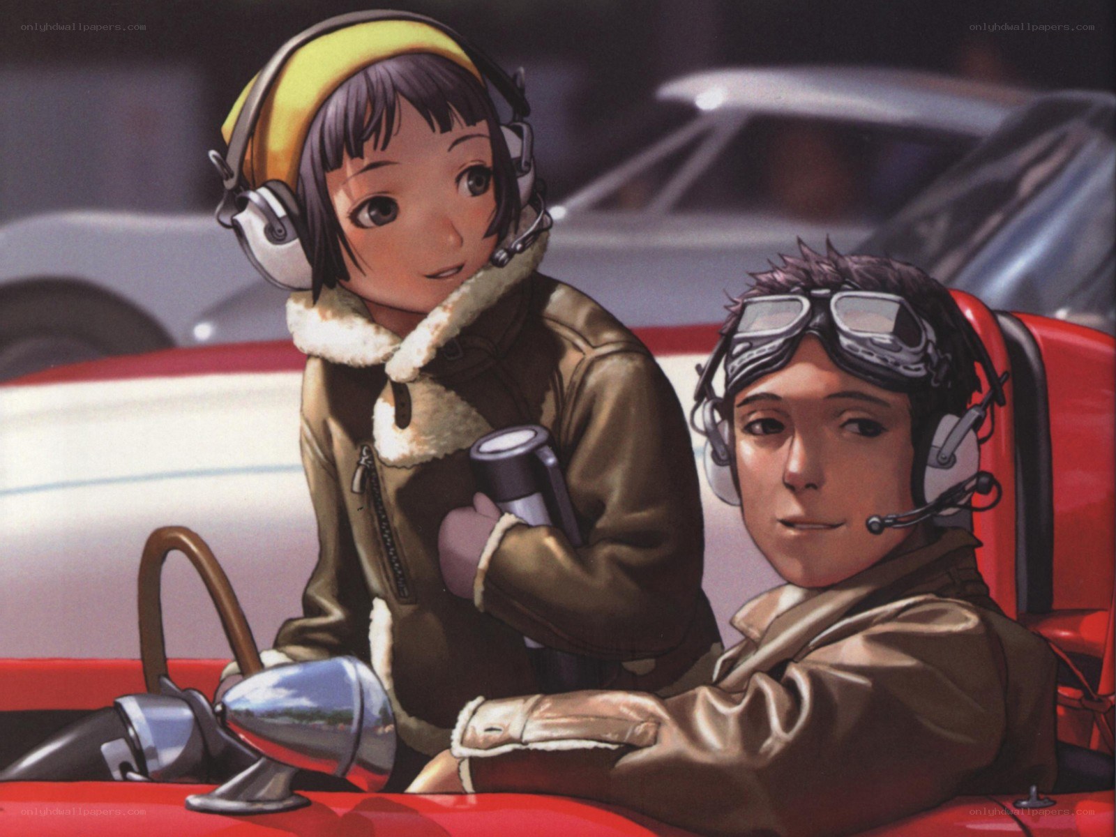 two pilots in a race car