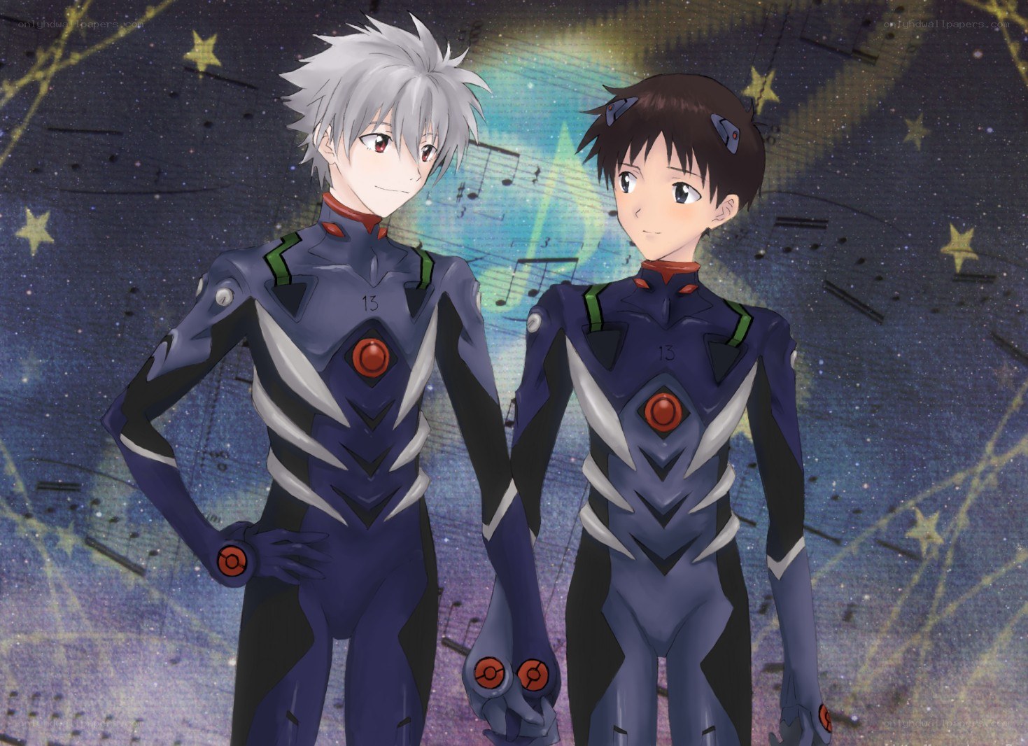 Two pilots in plugsuits