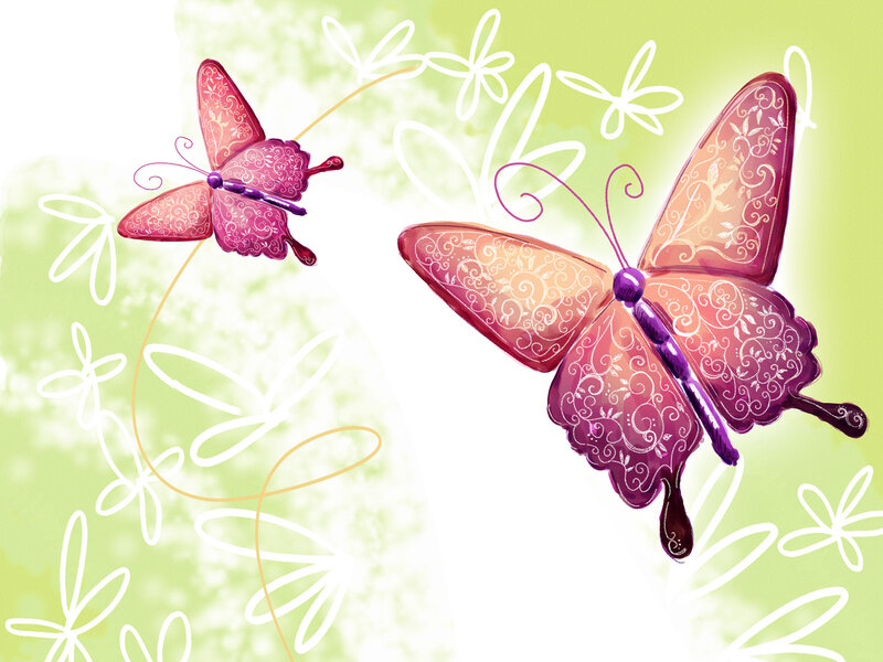 Two Pink Butterflies