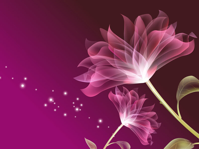 Two Pink Flowers — Purple