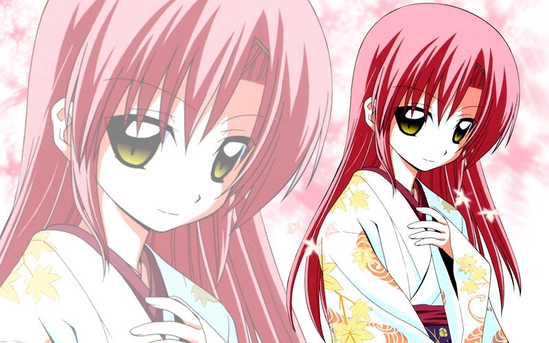 two pink-haired anime girls in kimonos