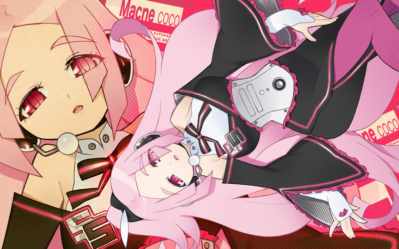 Two Pink-haired Anime Girls — Pink, Playful, Digital Art