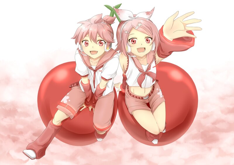 Two Pink-haired Characters — Pink, Cheerful