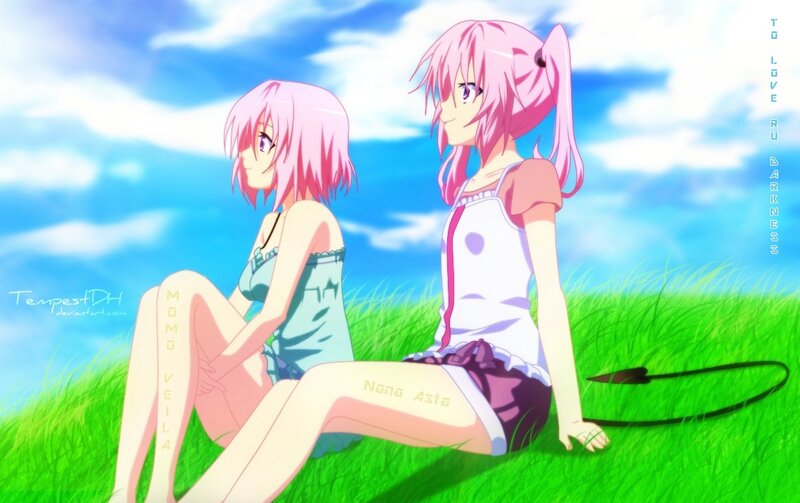 Two Pink-haired Girls — Green, Serene