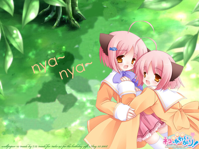 Two Pink-haired Girls — Green