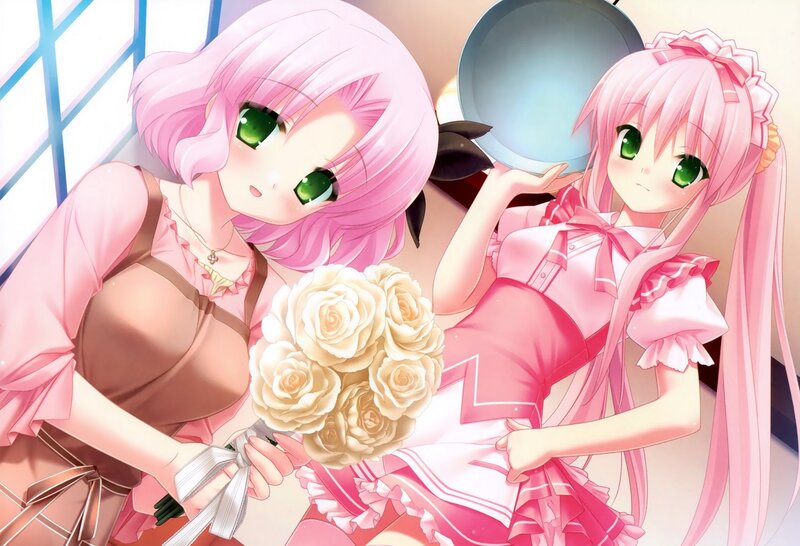 Two Pink-haired Girls — Pink, Calm