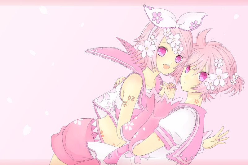 Two Pink-haired Girls — Pink, Cute