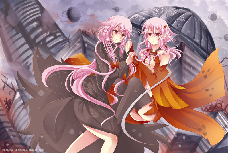 Two Pink-haired Girls — Pink, Dramatic, Digital Art