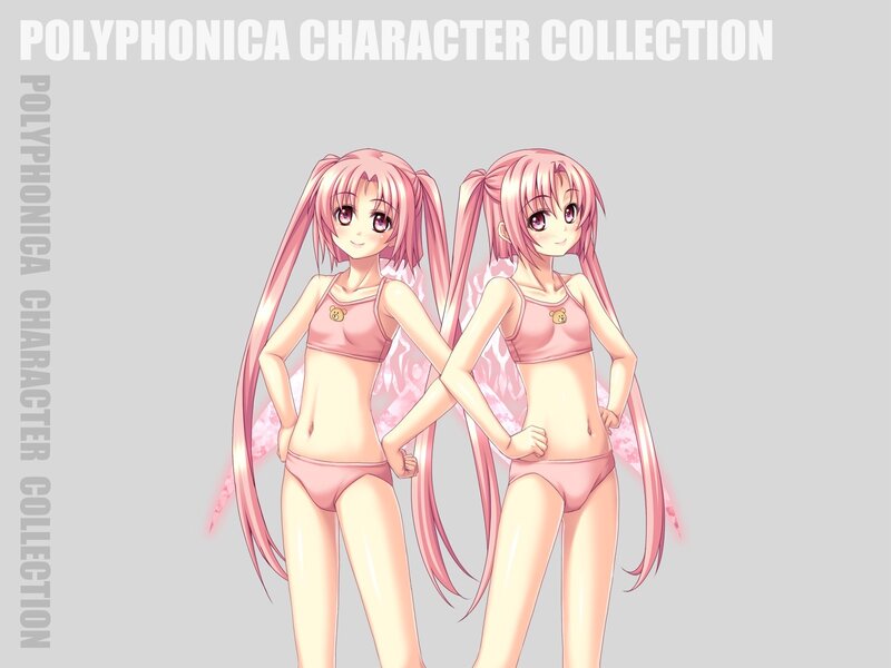 Two Pink-haired Girls — Pink, Playful, Anime, Bikini, Pigtails