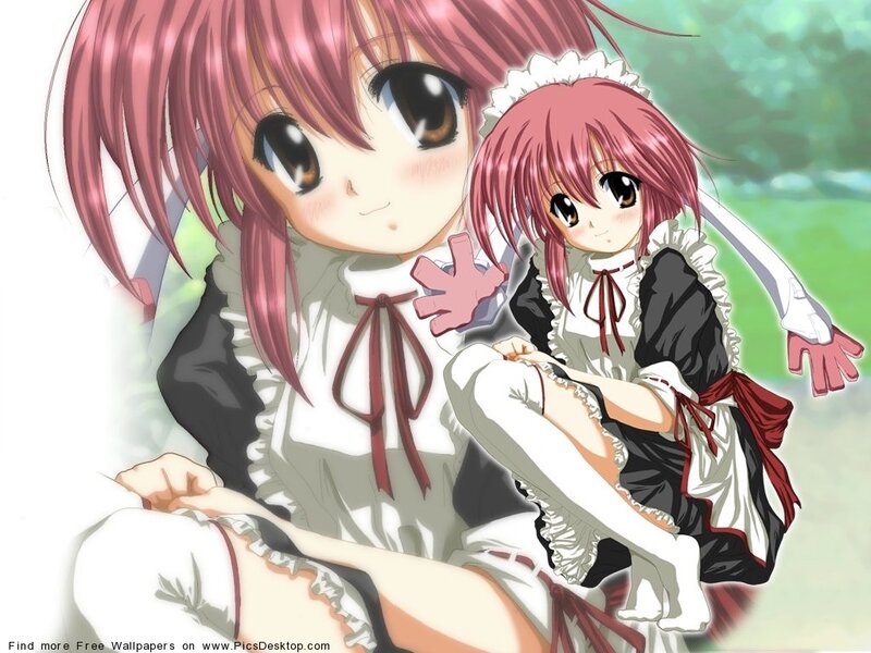 Two Pink-haired Girls — Pink, Playful, Anime, Maid Outfits